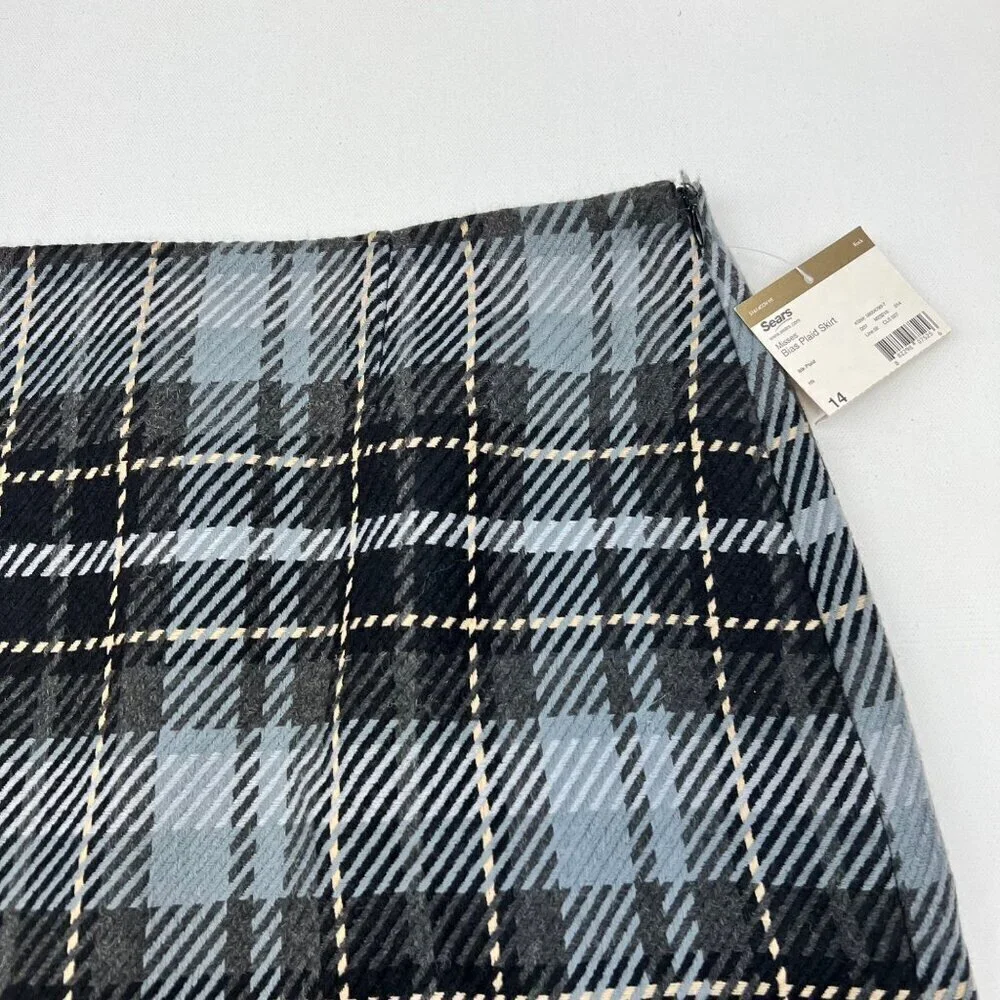 Covington Women’s Plaid Skirt Wool Blend Multicolor Size 14 New Zip